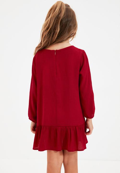 Trendyol - Baby doll printed dress - red