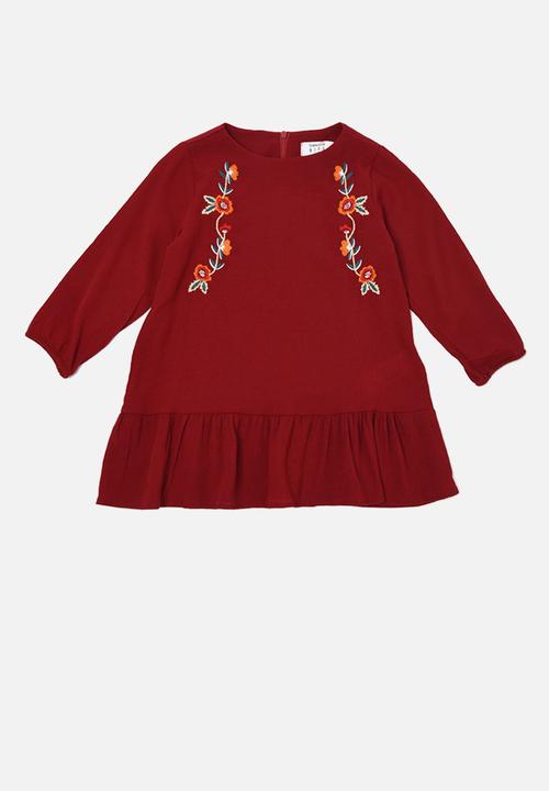 Trendyol - Baby doll printed dress - red