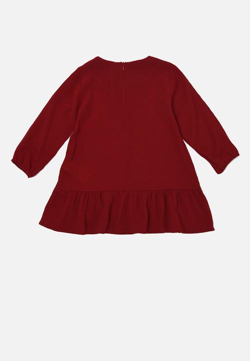 Trendyol - Baby doll printed dress - red