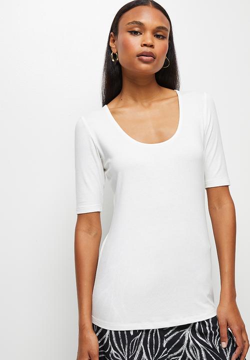 edit - Ballet sleeve scoopneck tee - milk