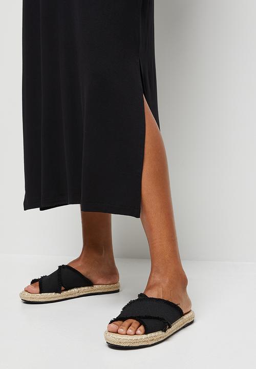 edit - V-neck knit collumn maxi - black