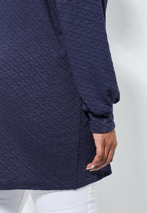Superbalist - Ll textured v-neck top - navy