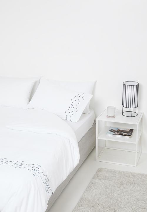 Sixth Floor - Sticks embroidered duvet set - blue