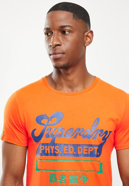 Superdry. - Collegiate graphic tee - denver orange