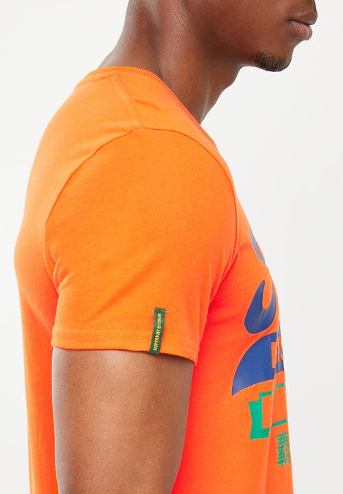 Superdry. - Collegiate graphic tee - denver orange