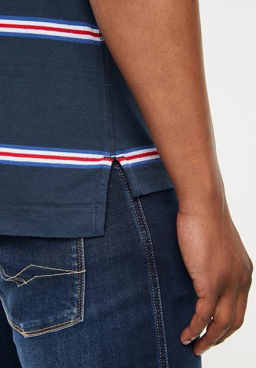 Superdry. - Academy stripe polo - varsity navy stripe