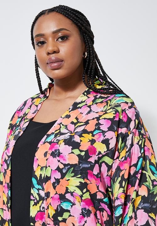 Superbalist - Midi length shacket - watercolour floral