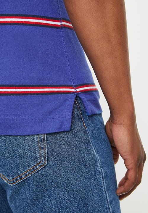 Superdry. - Academy stripe polo - varsity blue