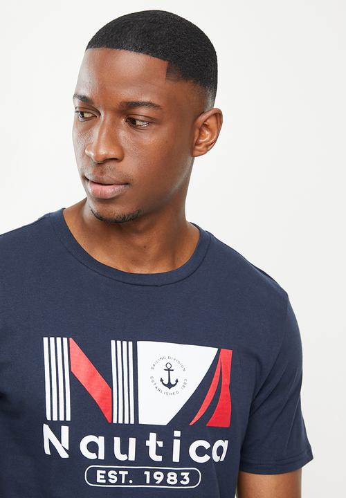 Nautica - V17115 logo tee - navy