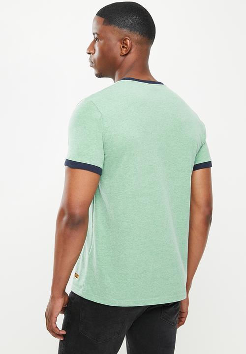 Superdry. - Workwear ringer tee - bright green marl