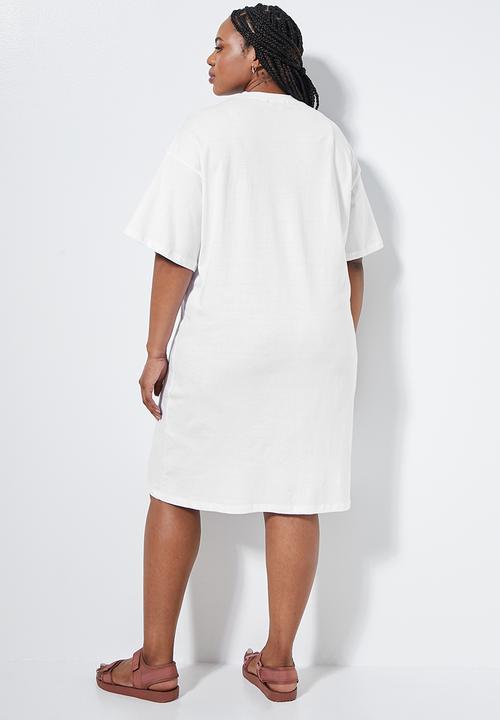 Superbalist - Oversized mini t-shirt dress - white