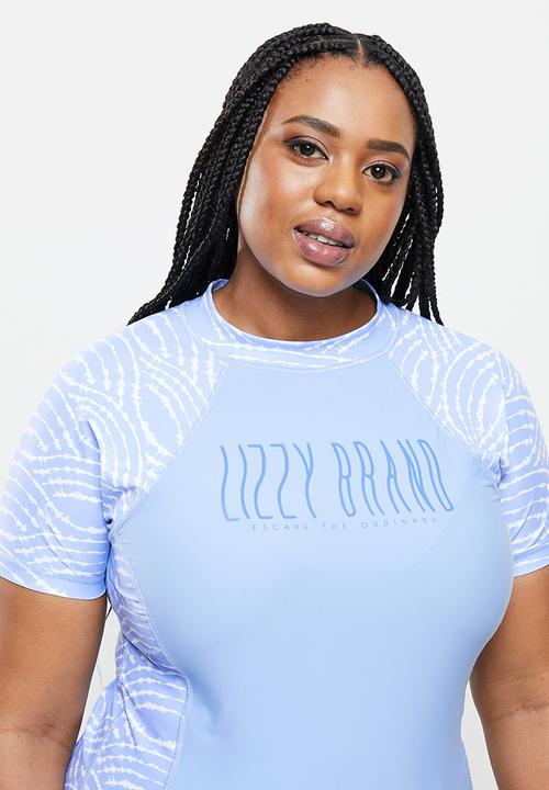 Lizzy - Plus leigha short sleeve rashie - blue