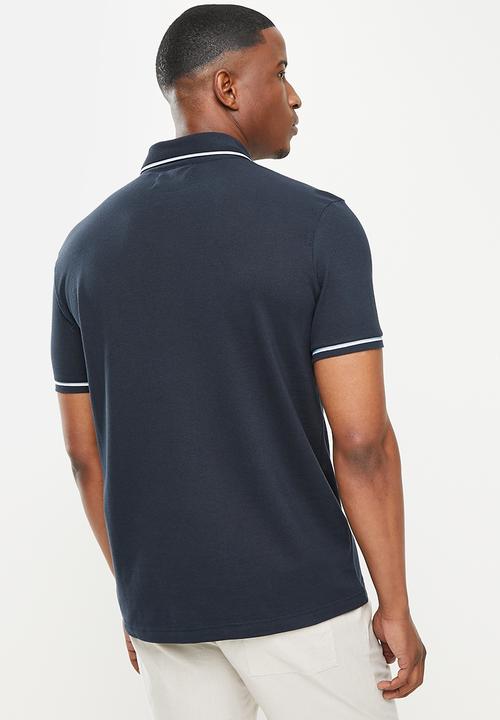 Original Penguin - Piped polo - dark sapphire & bright white