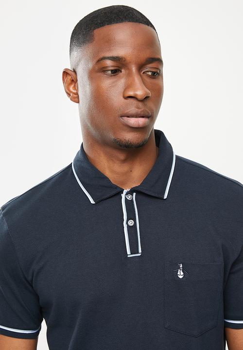 Original Penguin - Piped polo - dark sapphire & bright white
