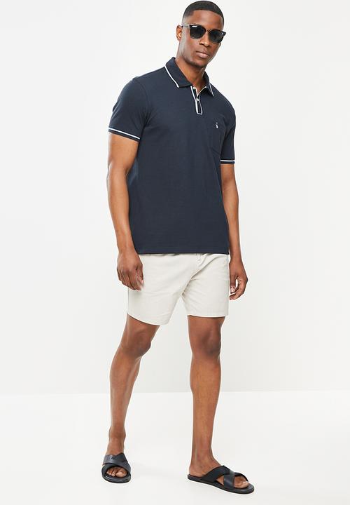 Original Penguin - Piped polo - dark sapphire & bright white
