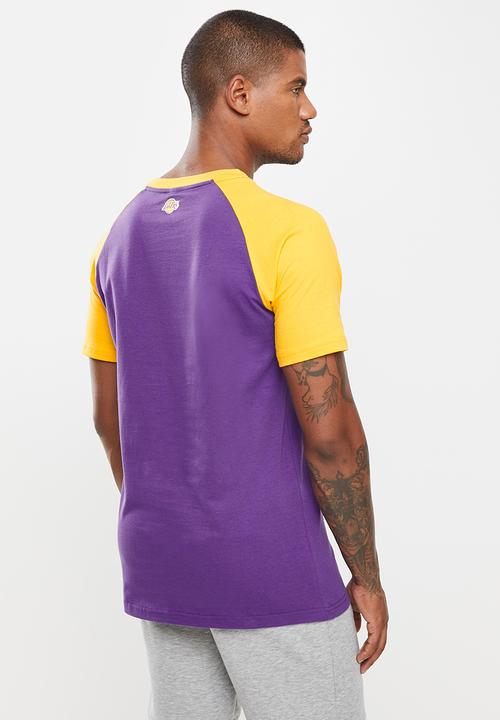 NBA - Nba bold & block T-shirt: lakers - purple & yellow