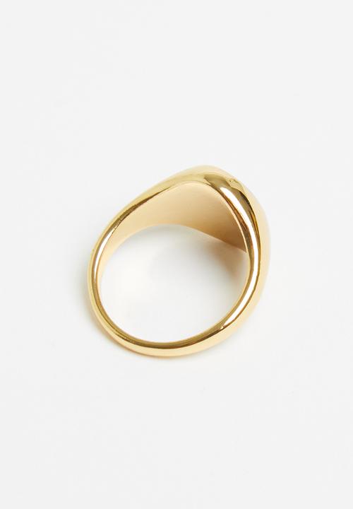 MANGO - Stone seal ring - black