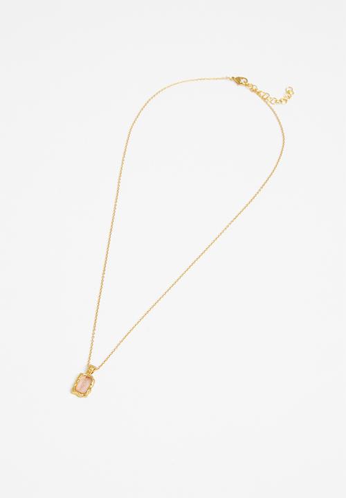 MANGO - Crystal pendant necklace - gold