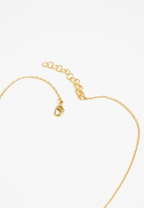MANGO - Crystal pendant necklace - gold