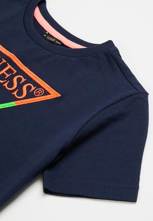 GUESS - Tri embroidery crew tee - navy