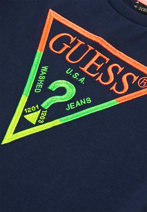 GUESS - Tri embroidery crew tee - navy