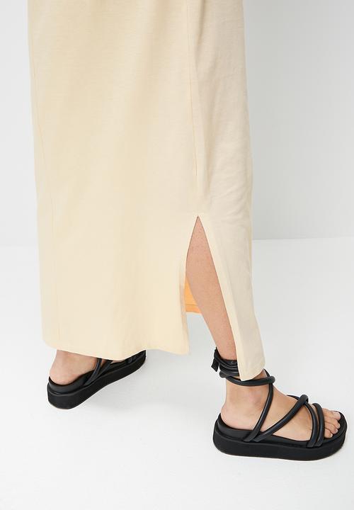 Blake - Midi T-shirt dress with print - neutral
