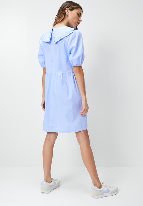 Blake - Peter pan collar mini babydoll dress - powder blue