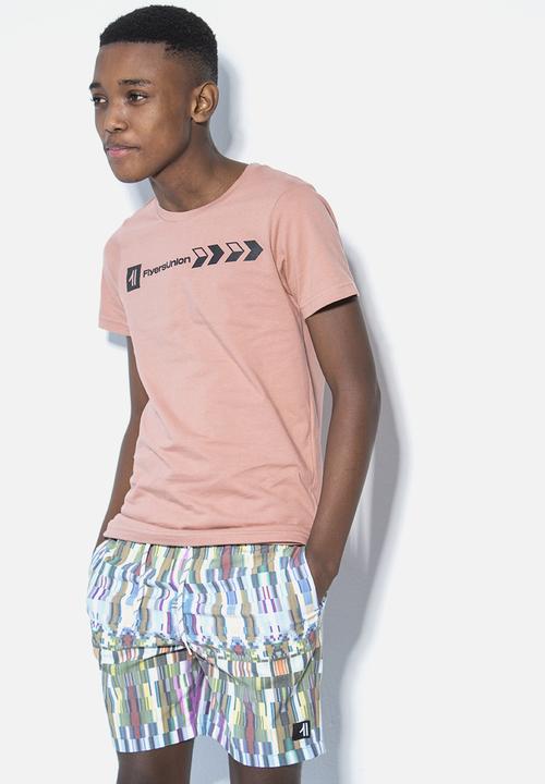 Flyersunion - Short sleeve print tee - ash rose