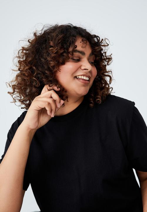 Cotton On - Curve dad short sleeve tee - black