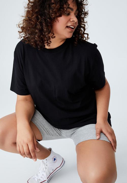 Cotton On - Curve dad short sleeve tee - black