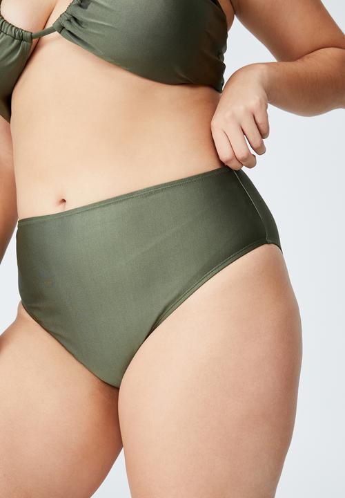 Cotton On - Curve high waisted bikini bottom - warm khaki