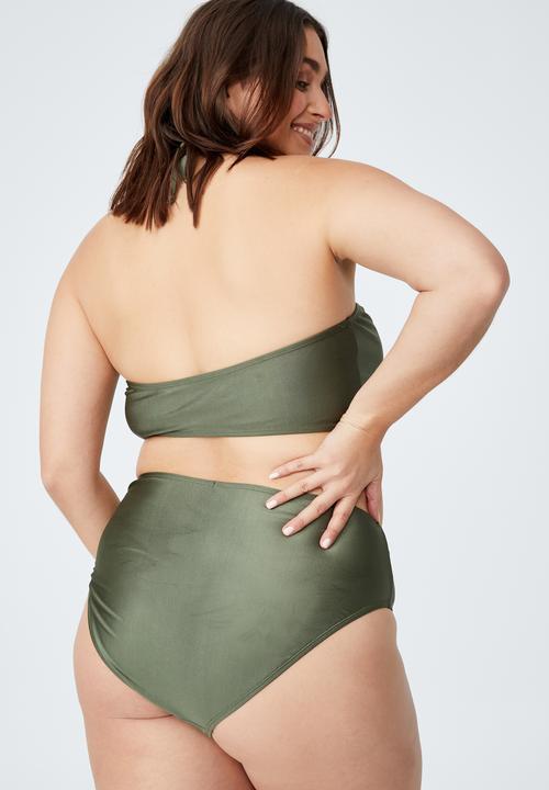 Cotton On - Curve high waisted bikini bottom - warm khaki