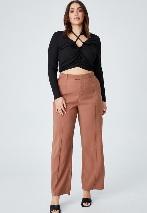 Cotton On - Curve open front long sleeve top - black