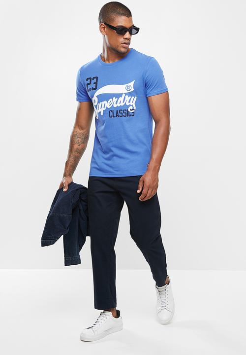 Superdry. - Collegiate graphic tee - neptune blue