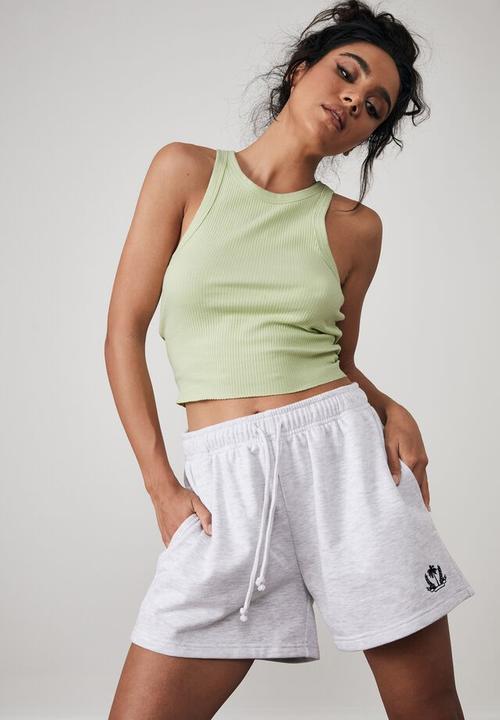 Factorie - Loopback fleece short - silver marle/palm tree