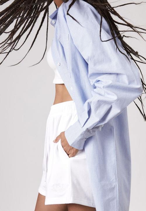 Factorie - Loopback fleece short - white/palm tree