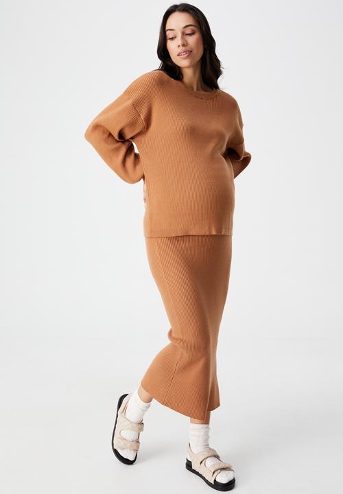 Cotton On - Maternity friendly ultimate midi skirt - soft camel