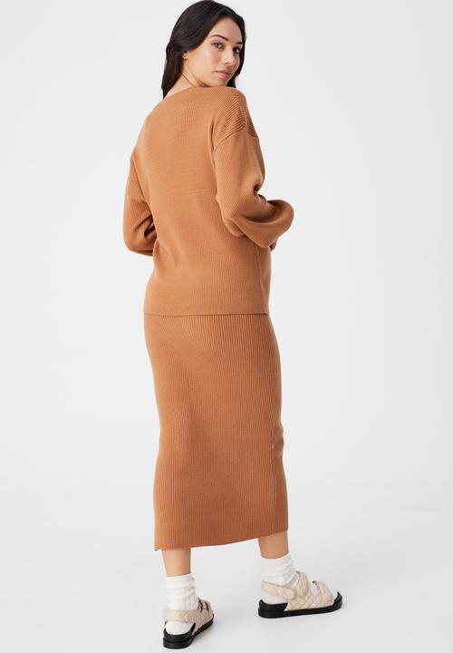Cotton On - Maternity friendly ultimate midi skirt - soft camel