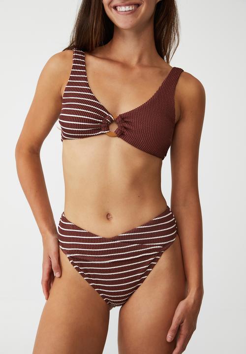 Cotton On - High waisted cheeky bikini bottom - gingerbread 