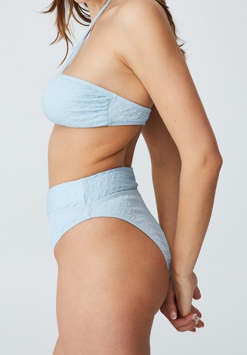 Cotton On - High waisted cheeky bikini bottom - sea salt blue