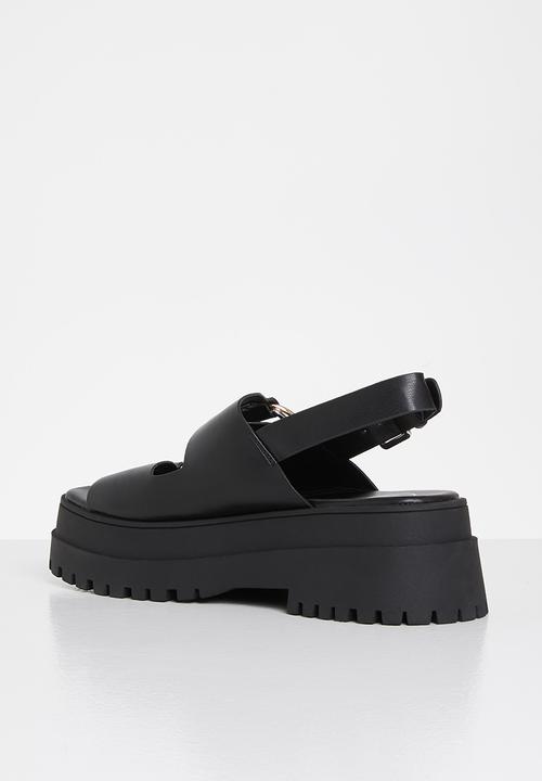 Missguided - Double buckle chunky sole sandal - black