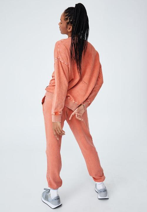 Cotton On - Lifestyle long sleeve crew top - clementine washed