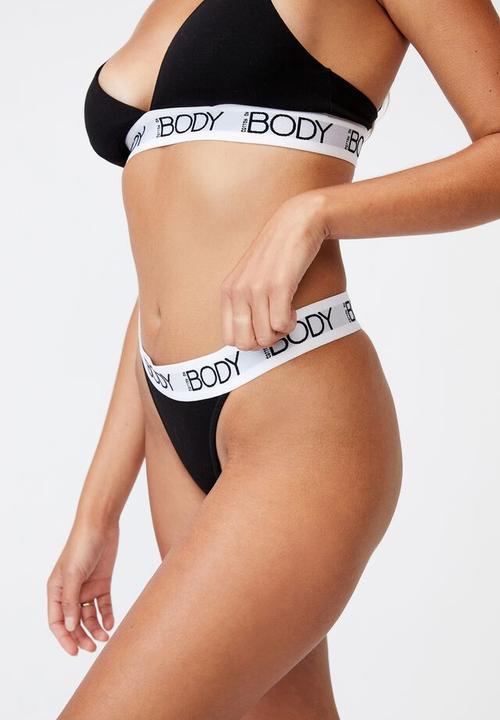 Cotton On - Body organic cotton tanga g-string brief - black