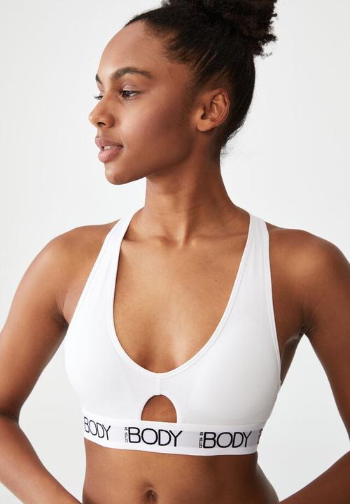 Cotton On - Body organic cotton racer crop - white