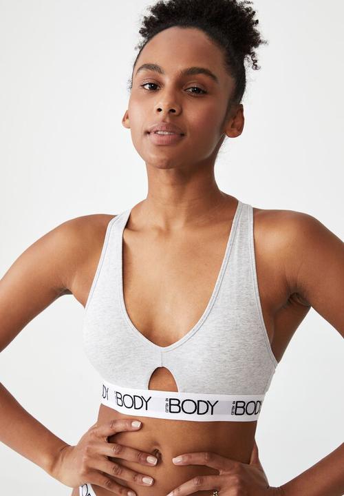 Cotton On - Body organic cotton racer crop - grey marle