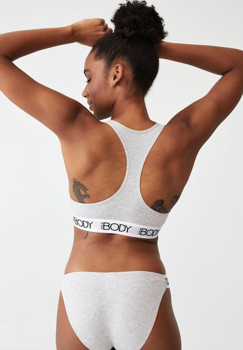 Cotton On - Body organic cotton racer crop - grey marle