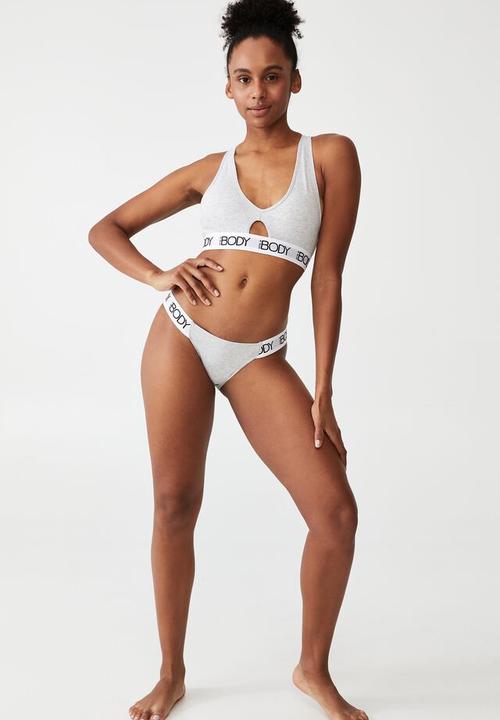 Cotton On - Body organic cotton racer crop - grey marle