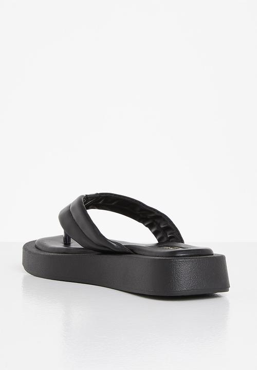 Plum - Honey chunky flatform flip flop - black