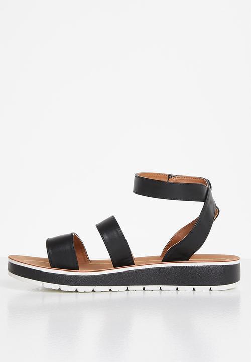 Plum - Belle ankle strap sandal - black