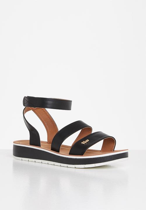 Plum - Belle ankle strap sandal - black